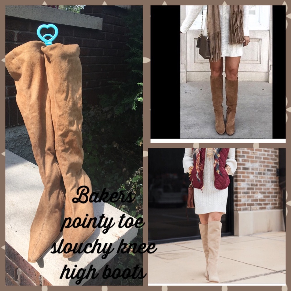 Bakers knee high light brown boots .
